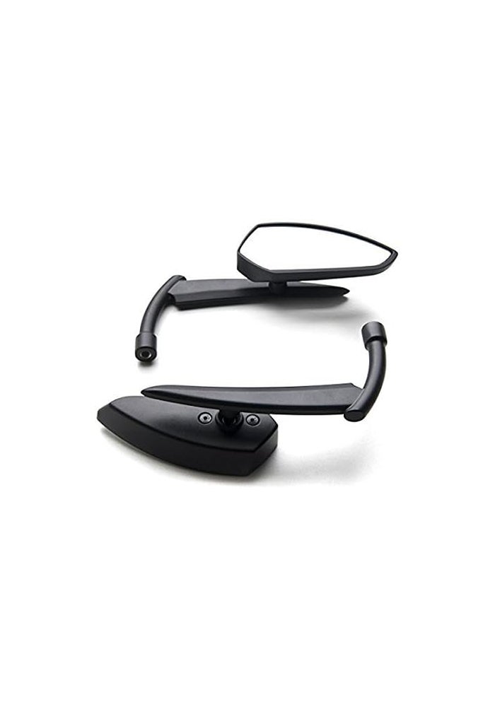 OKSTNO Black Universal Motorcycle Rear View Side Mirrors with Free Adapters - Image 1