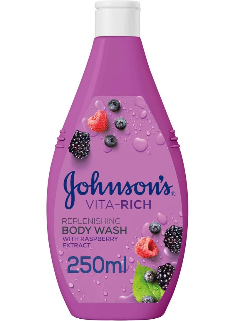 Johnson's Vita-Rich Replenishing Body Wash With Raspberry Extract 250 ML 250ml - Image 1