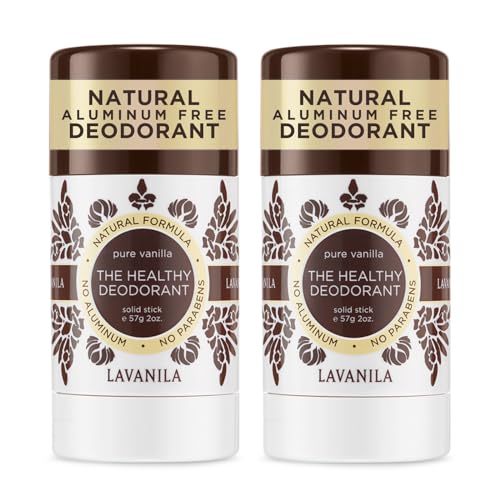 LAVANILA Pure Vanilla Natural Deodorant for Women & Men, 2 Oz (2-Pack) â€“ Aluminum Free Deodorant Stick with Beta Glucan Technology, Madagascar Vanilla & Tea Tree Oil â€“ Clean, Baking Soda Free, Vegan - Image 1