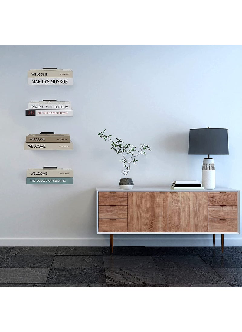 ROLLYWARE ROLLYWARE Floating Bookshelf Iron Floating Shelves Invisible Wall Mounted Bookshelf Multipurpose Wall Shelves for Home Office Classroom Library Pack of 1 Black  - Image 2