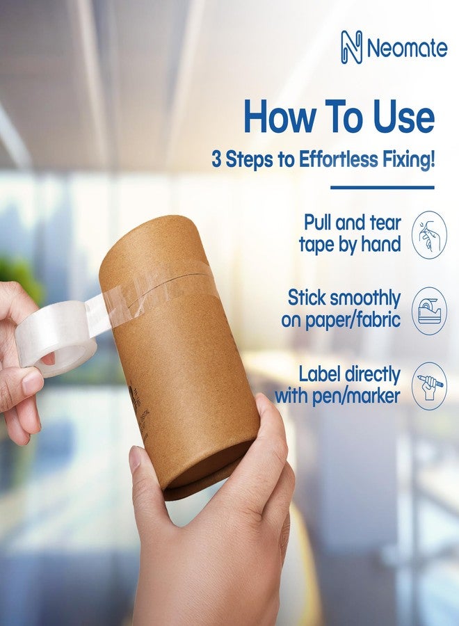 Neomate شريط نيوميت السحري مع موزع قابل لإعادة التعبئة | 1.9 سم × 25.4 م | غير مرئي، قابل للكتابة، قابل للتمزيق باليد للاستخدام في المدرسة والمنزل والمكتب - Image 4