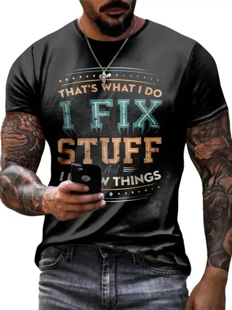 3D Digital Printing Men's Short-Sleeved Round Neck T-Shirt - Image 1