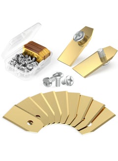 SYOSI 30 Pcs Robot Mower Blades for Robotic Mower, 35 * 18mm Stainless Steel Blades for Robotic Mower, Universal Robotic Mower Replacement Blades with Screws for Husqvarna Yardforce Gardena