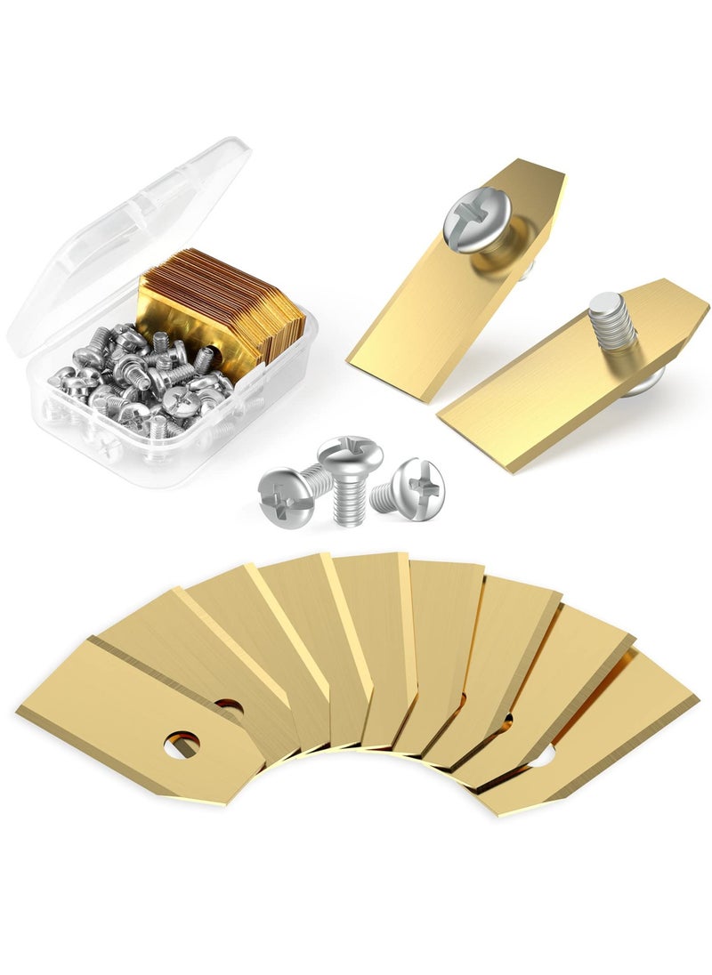 SYOSI - SYOSI 30 Pcs Robot Mower Blades for Robotic Mower, 35 * 18mm Stainless Steel Blades for Robotic Mower, Universal Robotic Mower Replacement Blades with Screws for Husqvarna Yardforce Gardena - Image 1