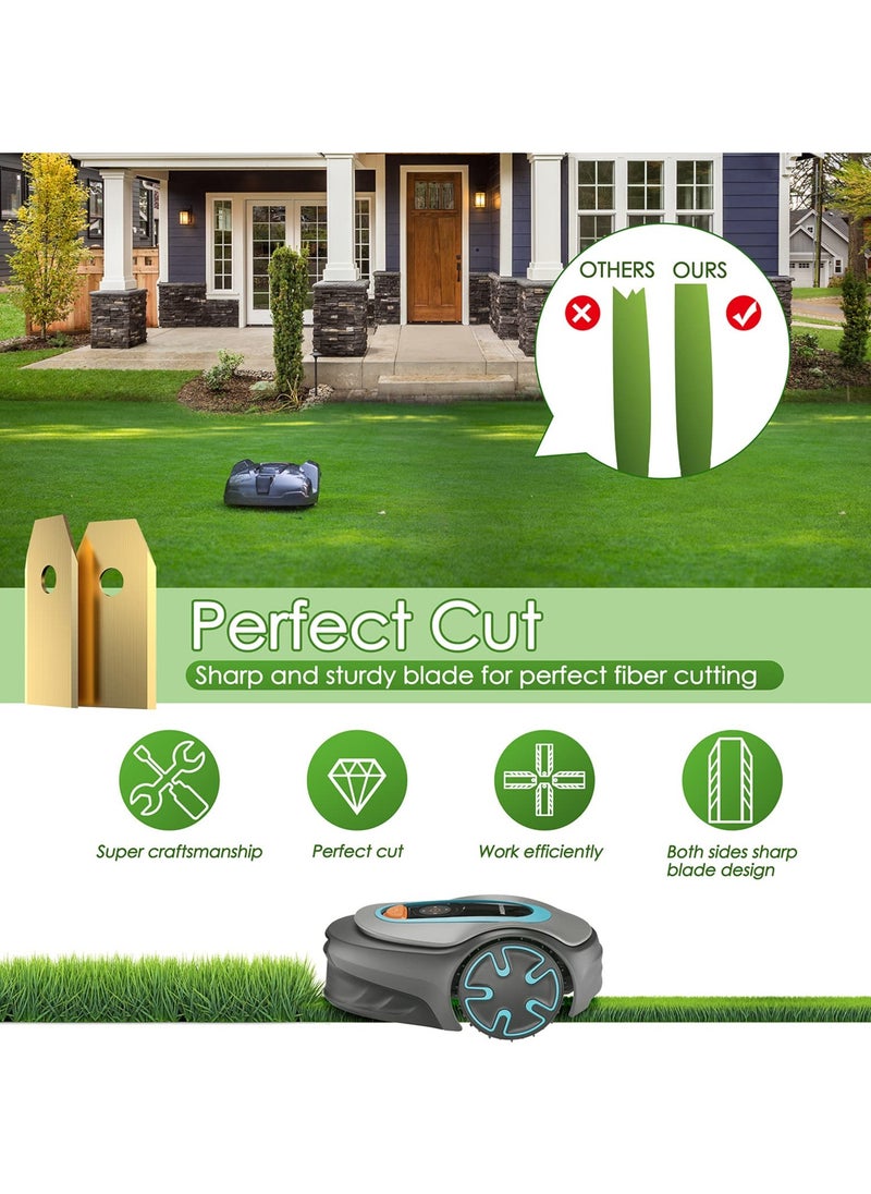 SYOSI - SYOSI 30 Pcs Robot Mower Blades for Robotic Mower, 35 * 18mm Stainless Steel Blades for Robotic Mower, Universal Robotic Mower Replacement Blades with Screws for Husqvarna Yardforce Gardena - Image 1