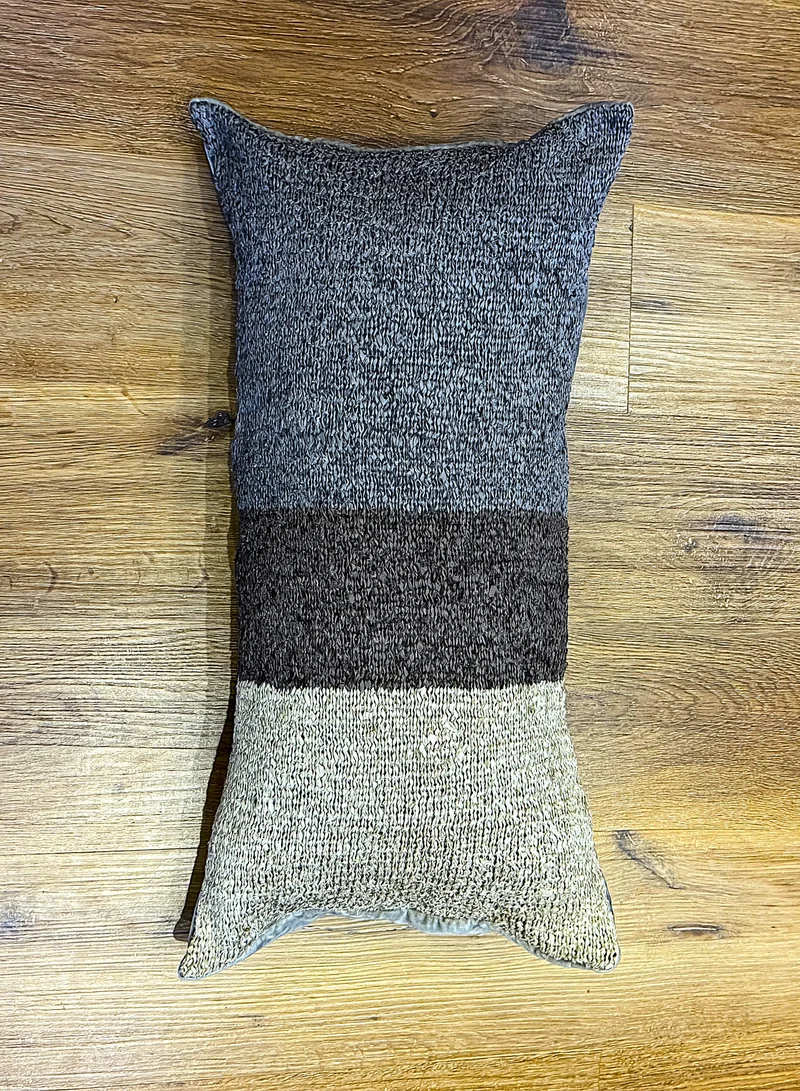 Tohfa Luxe Lunza Handbraided Brown Cushion with Filler