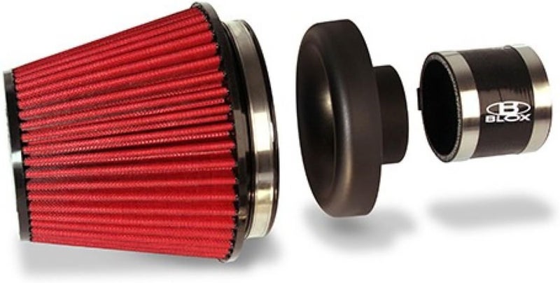 BLOX Racing 4" Performance Filter Kit with Composite Velocity Stack and Silicone Hose