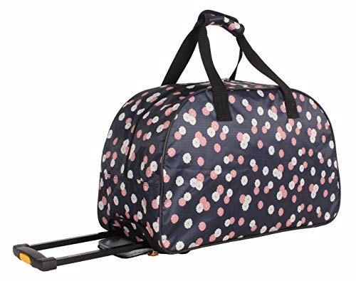 LUCAS Designer Carry On Luggage Collection - Lightweight Pattern 22 Inch Duffel Bag- Weekender Overnight Business Travel Suitcase with 2- Rolling Wheels (Ditty Floral) - Image 2