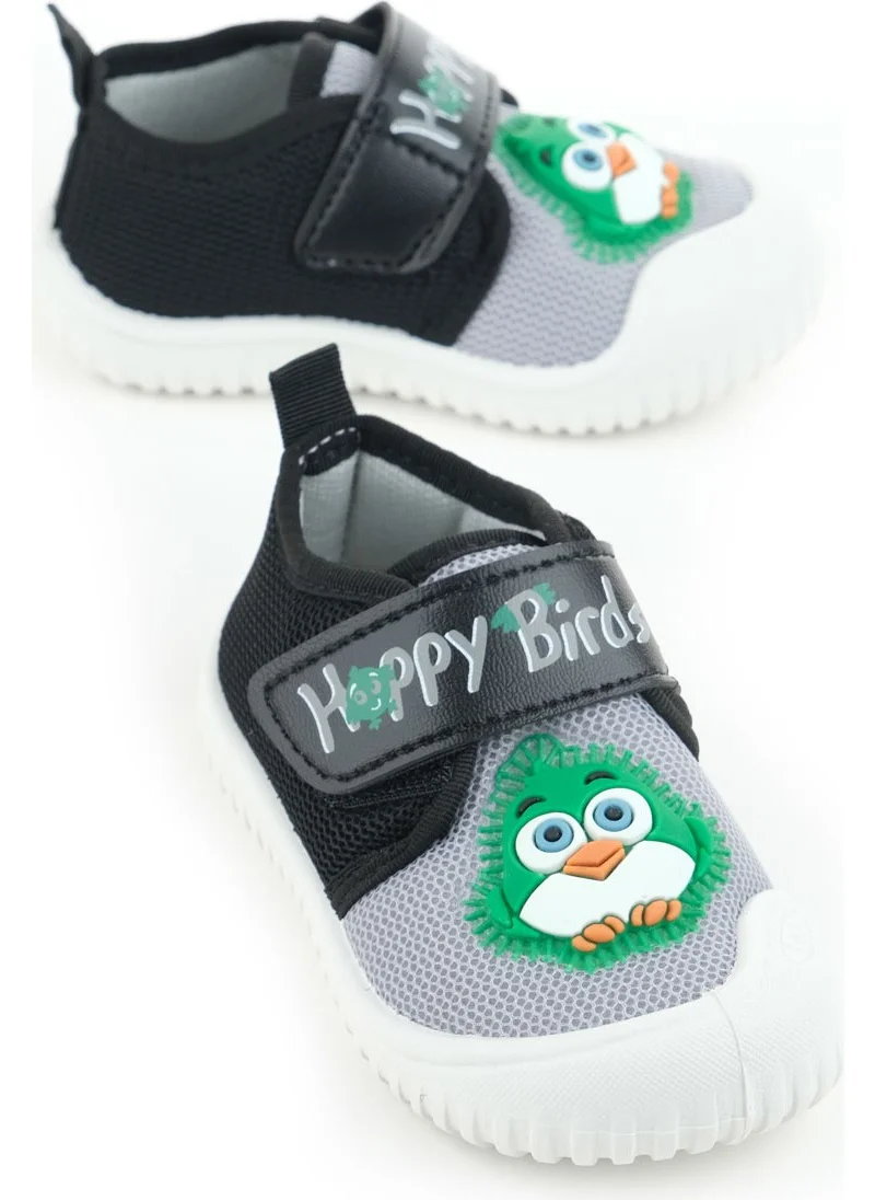 Gezer Summer Baby Boys Linen Happy Bird Velcro Adjustable Shoes