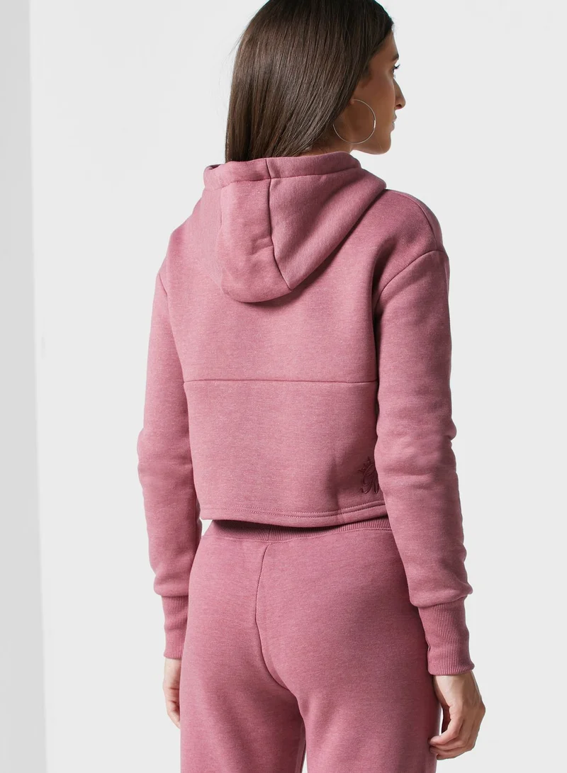 Gym King Sky Script Cropped Hoodie