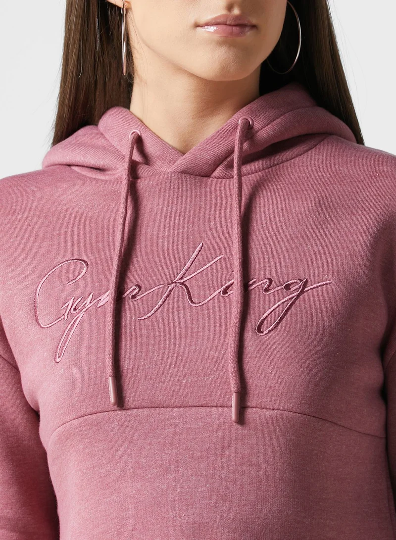 Gym King Sky Script Cropped Hoodie