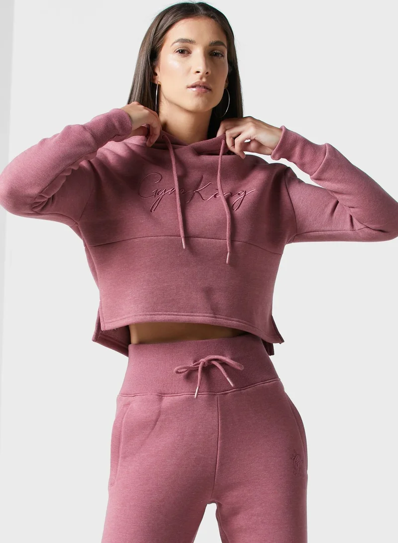 Gym King Sky Script Cropped Hoodie