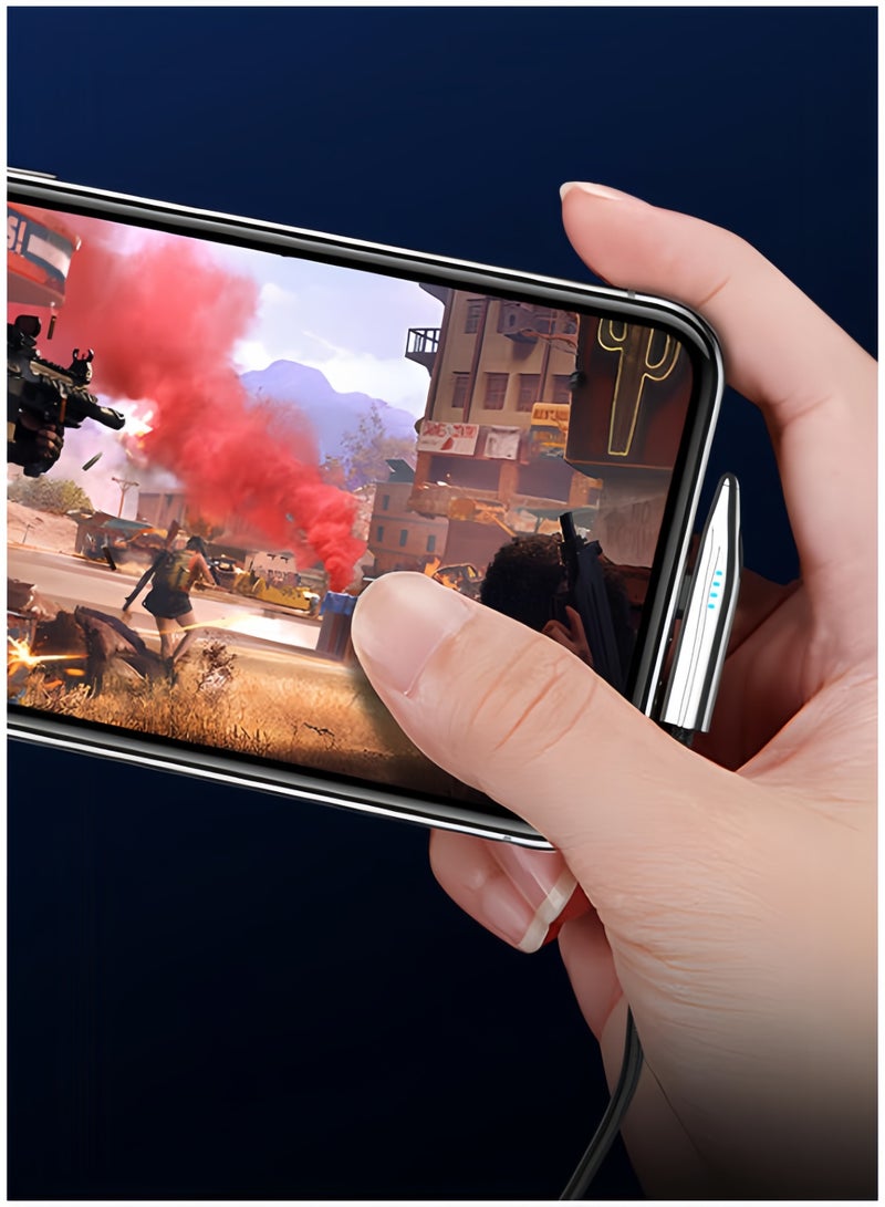 اعاره كابل USB C بقوة 240 وات، كابل شحن سريع من USB C إلى USB C بزاوية قائمة مع شكل سكة عالية السرعة فريد، كابل دائري مضفر من النايلون من النوع C، أسلاك شحن من C إلى C لسلسلة iPhone 16 15/Samsung/الكمبيوتر المحمول، بطول 3.94 قدم - Image 2