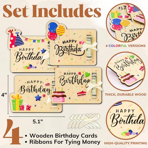 STOFINITY Birthday Money Holder for Cash Gift Ideas - Fun Money Gift Cash Holder, Wooden Money Birthday Card Holder, Unique Birthday Gifts - Image 2