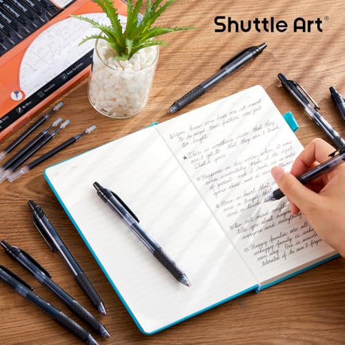 Shuttle Art Black Gel Pens, 36 Pack(18 Gel Pens with 18 Refills) Retractable Medium Point Rollerball Gel Ink Pens Smooth Writing with Comfortable Grip - Image 5