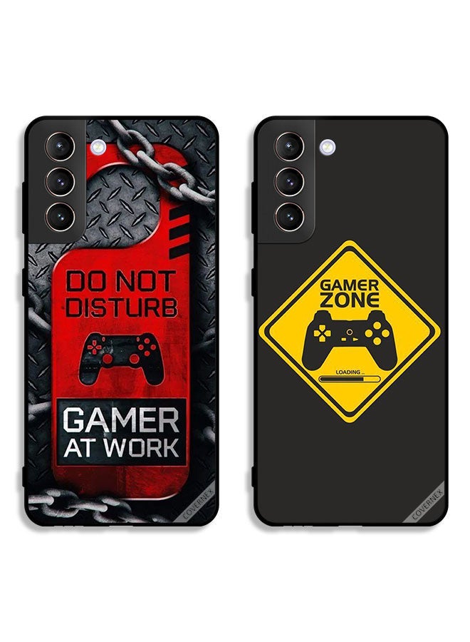 Covernex Two Cases For Samsung Galaxy S21 FE 5G Protective Covers Gamer Zone and Game At Work - Image 1