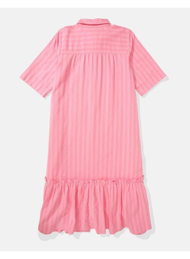 American Eagle AE Ruffle Shirt Midi Dress - Image 2