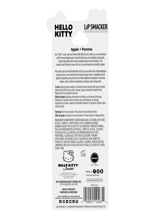 Lip Smacker Hello Kitty So Jelly Lip & Cheek Tint, Moisturizing Sheer & Buildable Color, Fun Bouncy Jelly Texture, Sweet Apple Flavor - Apple - Image 4