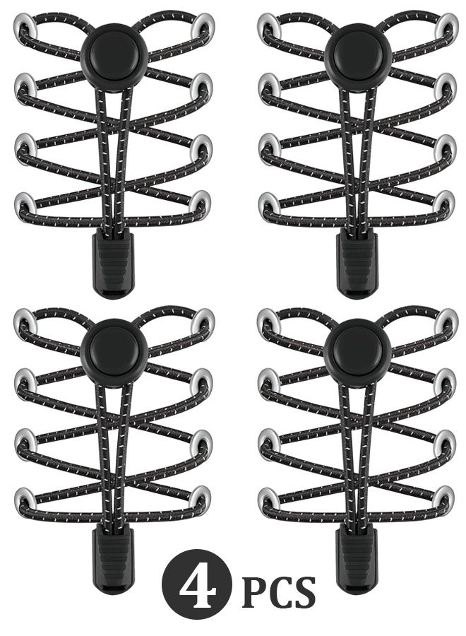 2 Pairs Elastic No Tie Shoe Laces, Heavy Duty Tieless Shoelaces Shoe Strings, for Adults Kids Sneakers Daily Use - Image 1