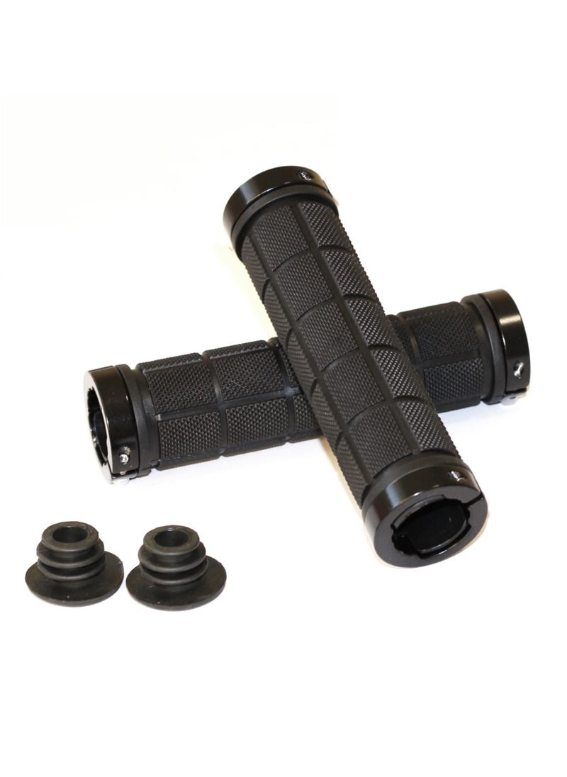 SYOSI Bicycle Handlebar Grips Rubber Anti-Slip Grip Handlebar for MTB/BMX Mountain Bike Bicycle Accessories Black 2 Pack  - Image 1