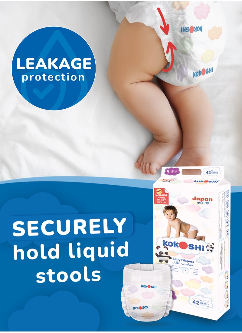 Kokoshi حفاضات كوكوشي اليابانية للأطفال حجم 5 13+ كجم صديقة للبيئة ومضادة للحساسية - Image 5