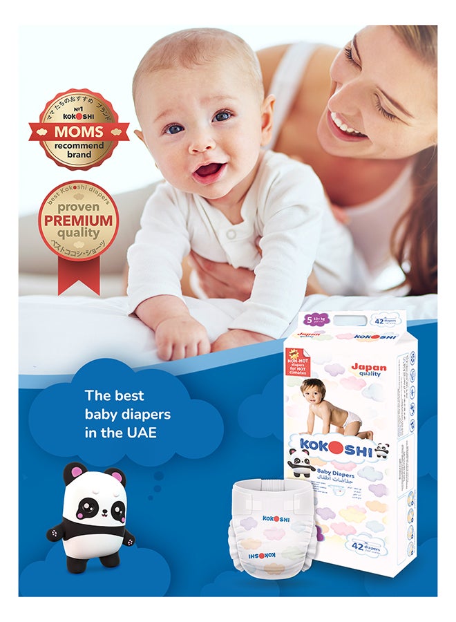 Kokoshi Premium Baby Diapers Size 5 (13+ kg), 84 pcs – Ultra-Soft, Hypoallergenic, 12h Protection, Breathable, Leak-Proof Japanese, Wetness Indicator - Image 2