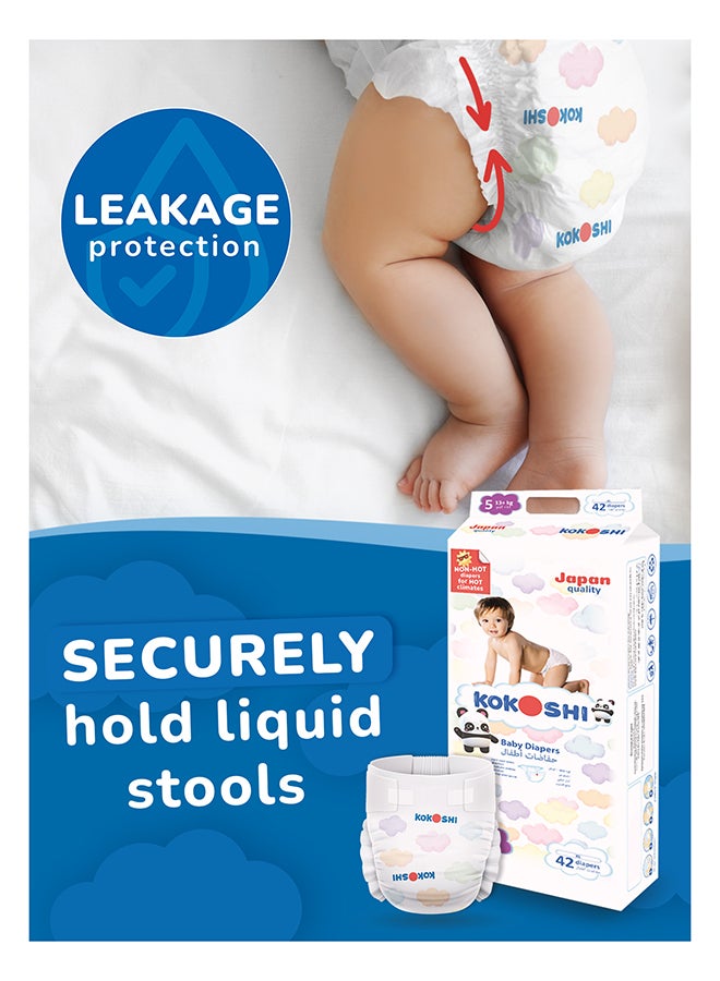 Kokoshi Premium Baby Diapers Size 5 (13+ kg), 84 pcs – Ultra-Soft, Hypoallergenic, 12h Protection, Breathable, Leak-Proof Japanese, Wetness Indicator - Image 5