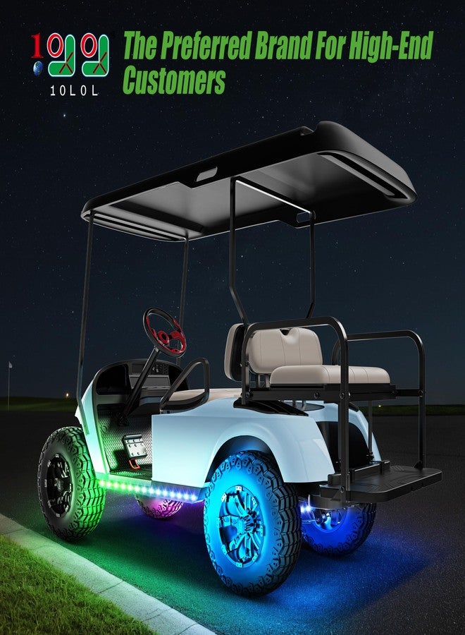 10L0L Golf Cart Underglow LED Light Strip Kit, 22 Modes Glow Neon Underbody Lighting with Wireless Remote Control, Sound Active, Water Resistant Flexible Tubes 4 Pack - Image 2