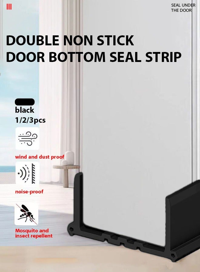 Under Door Draft Stopper - Door Gap Sweep Seal Strip for Glass Door & Door Frame, 120CM Length Rubber Door Seal, Weatherproof Noise Reducer for Bedroom Door, Foot Gap Barrier with Self-Adhesive, Dust, Smell, Insect, and Wind Blocker - Image 1