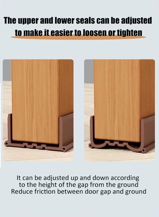 Under Door Draft Stopper - Door Gap Sweep Seal Strip for Glass Door & Door Frame, 120CM Length Rubber Door Seal, Weatherproof Noise Reducer for Bedroom Door, Foot Gap Barrier with Self-Adhesive, Dust, Smell, Insect, and Wind Blocker - Image 3