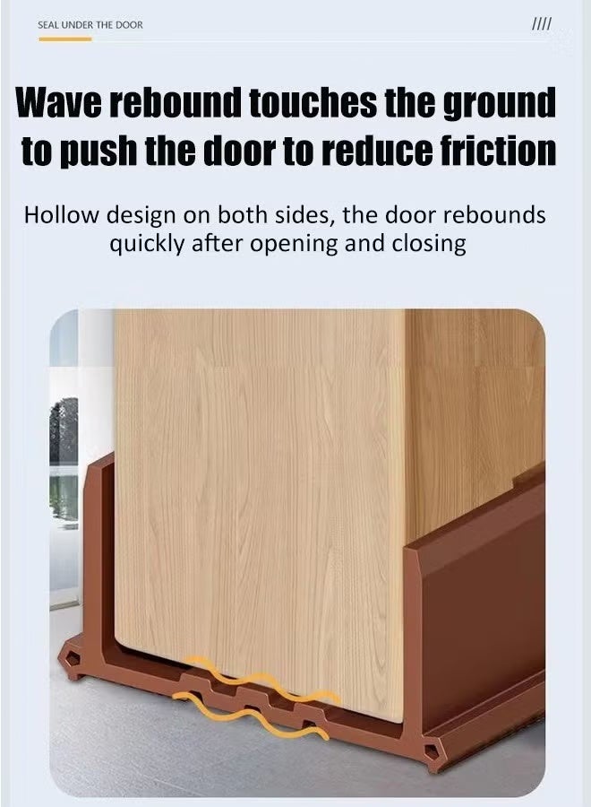Under Door Draft Stopper - Door Gap Sweep Seal Strip for Glass Door & Door Frame, 120CM Length Rubber Door Seal, Weatherproof Noise Reducer for Bedroom Door, Foot Gap Barrier with Self-Adhesive, Dust, Smell, Insect, and Wind Blocker - Image 4