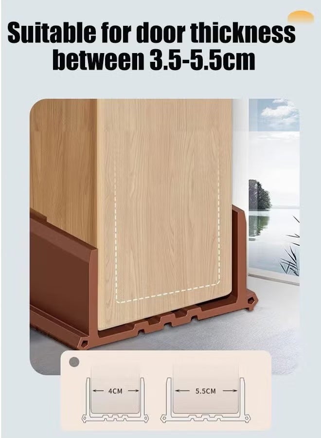 Under Door Draft Stopper - Door Gap Sweep Seal Strip for Glass Door & Door Frame, 120CM Length Rubber Door Seal, Weatherproof Noise Reducer for Bedroom Door, Foot Gap Barrier with Self-Adhesive, Dust, Smell, Insect, and Wind Blocker - Image 2