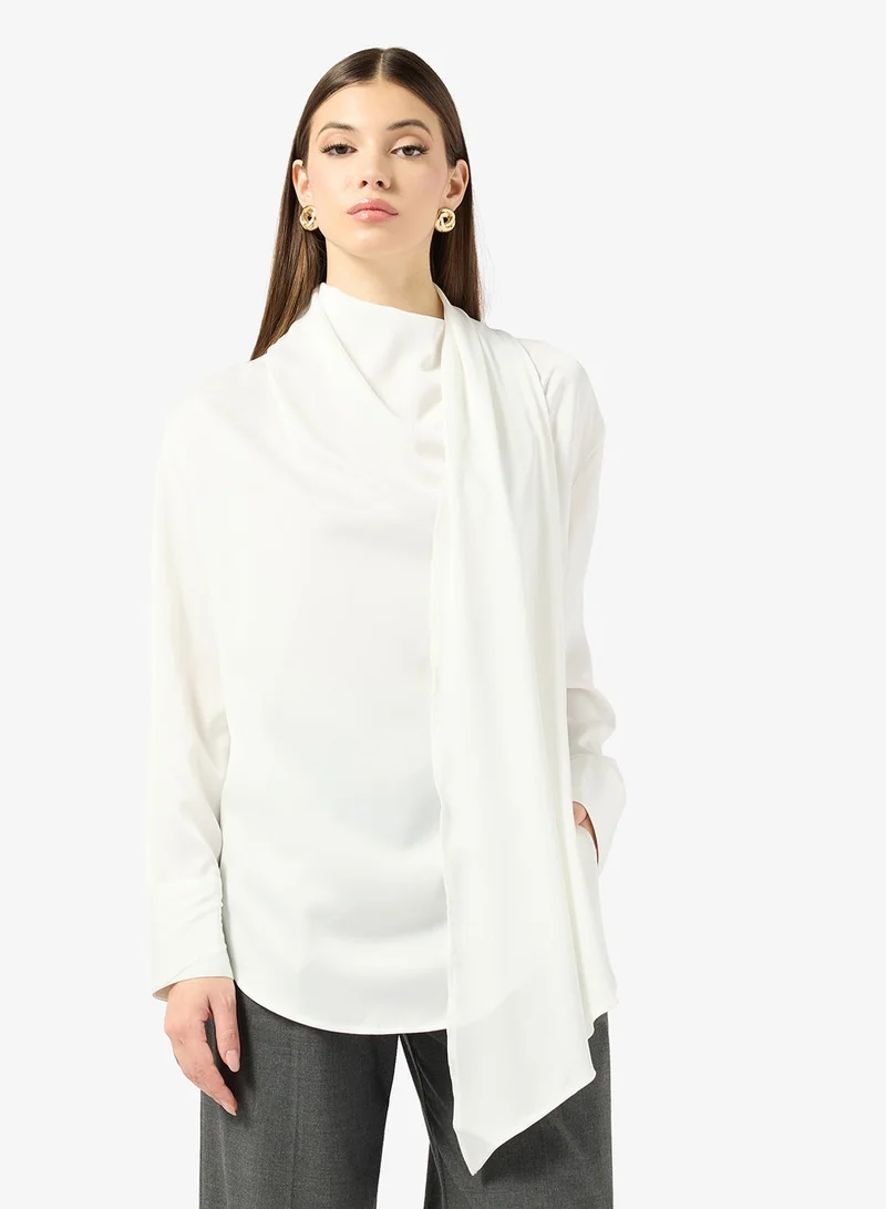 ELLA Blouse With Scarf Drape