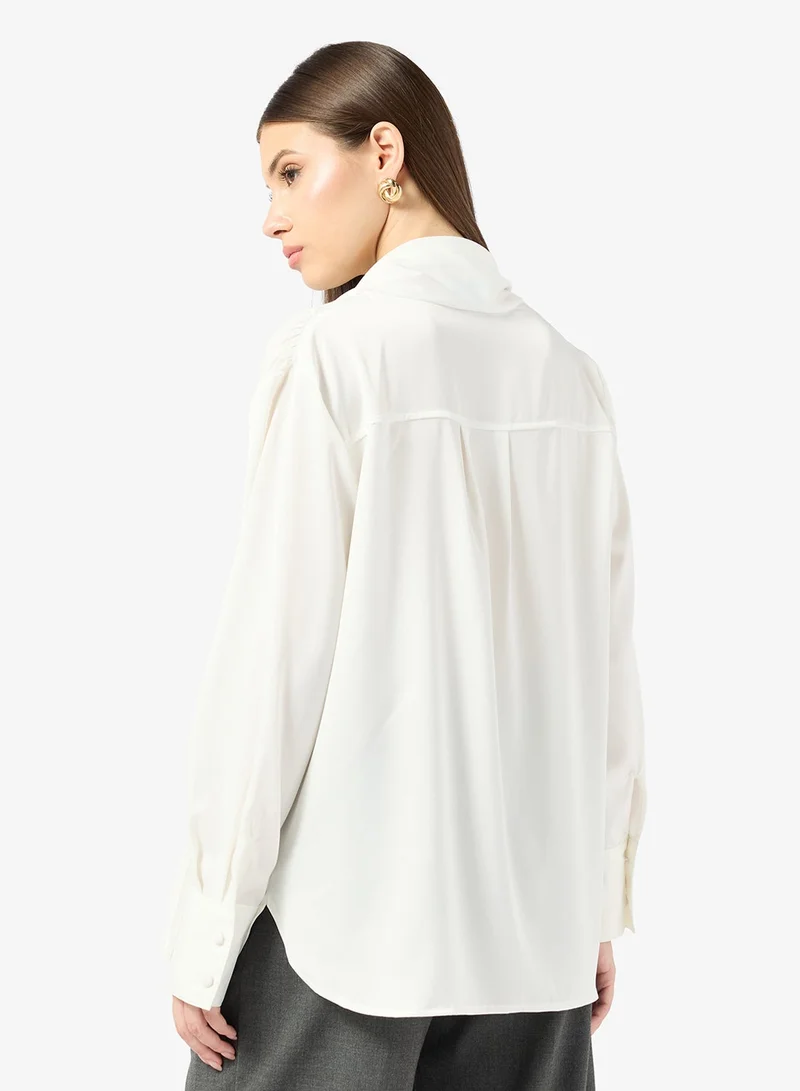 ELLA Blouse With Scarf Drape