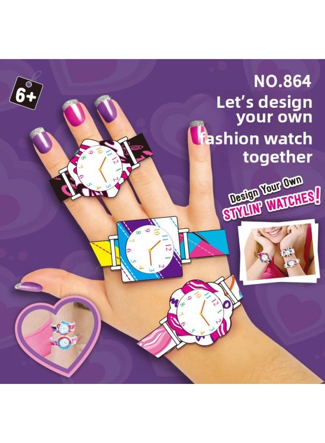 DIY Hand-woven Bracelet Watch Play House Dress Up Girls' Children's Educational Toys Suit Wholesale-Color:864 Jewelry Watch (60 PCs Per Box)  - Image 3