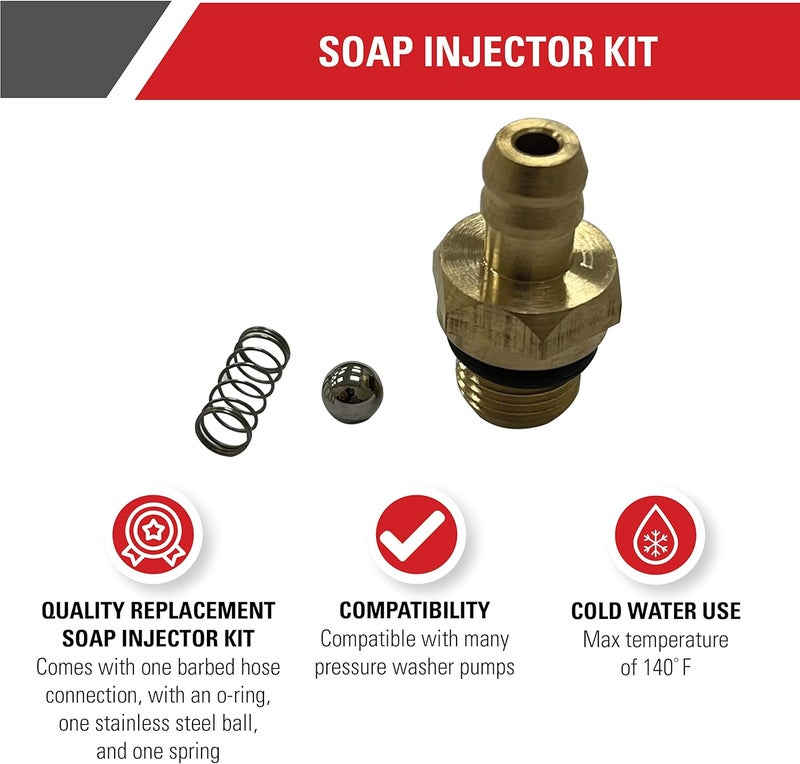 Simpson Cleaning 7104228 Replacement Soap Injector Kit for Pressure Washer Pumps Gold - Image 2