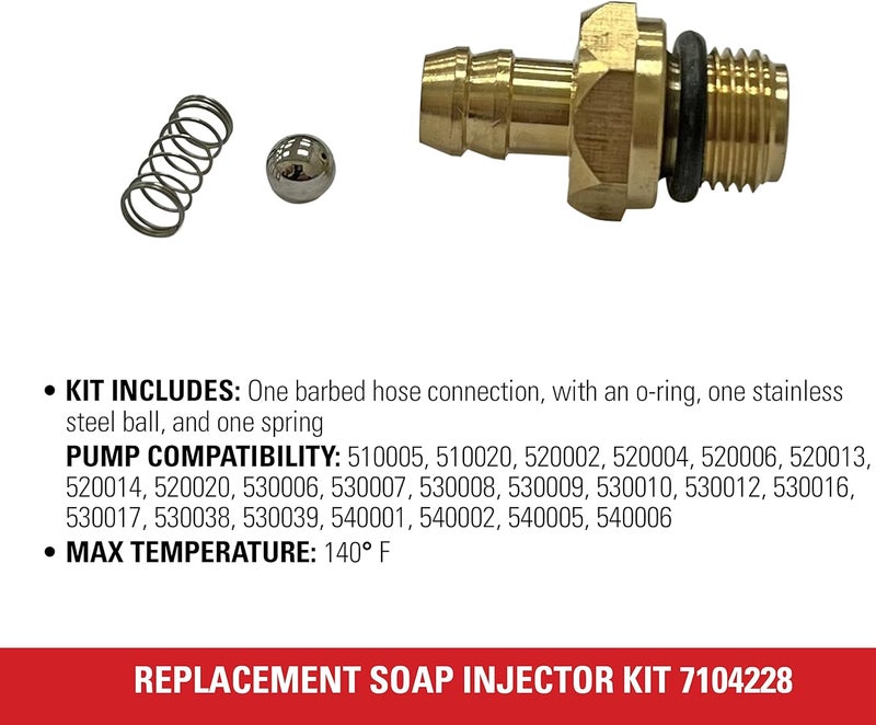 Simpson Cleaning 7104228 Replacement Soap Injector Kit for Pressure Washer Pumps Gold - Image 4