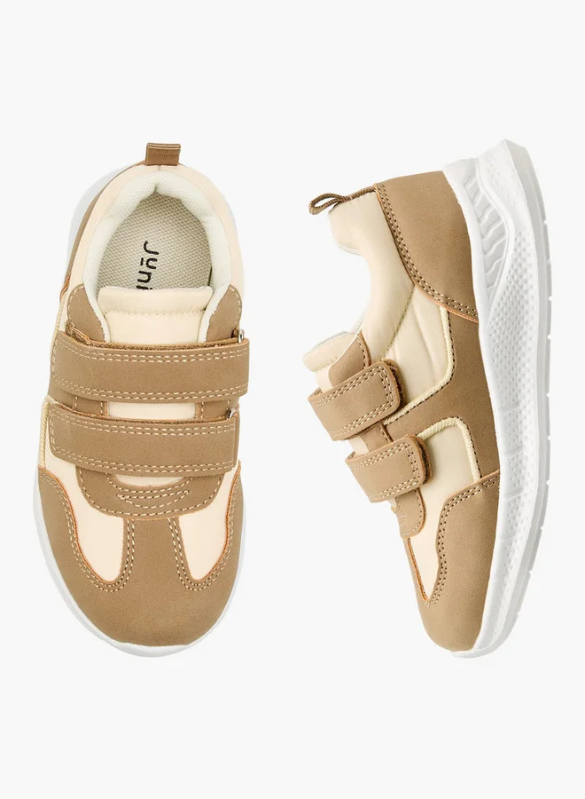 جونيورز Panelled Sneakers with Hook and Loop Closure