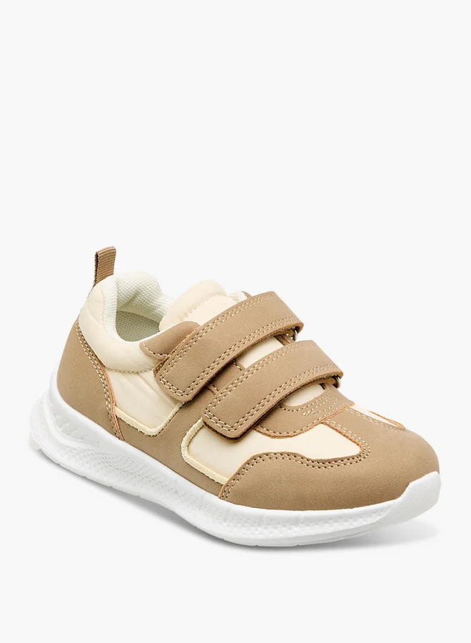 جونيورز Panelled Sneakers with Hook and Loop Closure