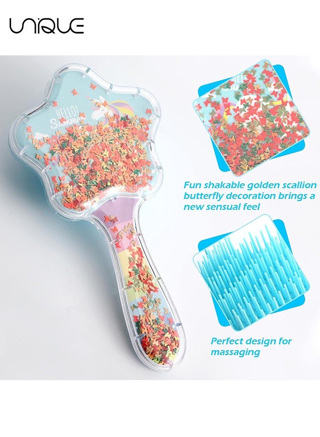 Unique 2 Pack Star Comb - Detangle Hair Brush Durable Paddle Hair Bursh Easily Glide Through Knots No Pull Panda Tangle Brushes for Women Girls to Smooth Thick Curly Thin Long Short Wet or Dry Hair - Image 3