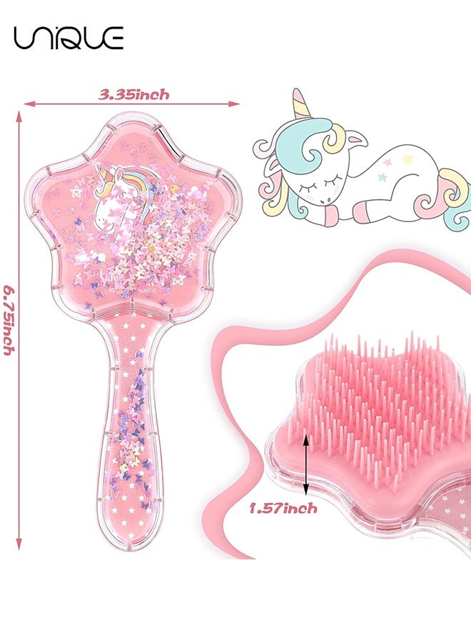 Unique 2 Pack Star Comb - Detangle Hair Brush Durable Paddle Hair Bursh Easily Glide Through Knots No Pull Panda Tangle Brushes for Women Girls to Smooth Thick Curly Thin Long Short Wet or Dry Hair - Image 2