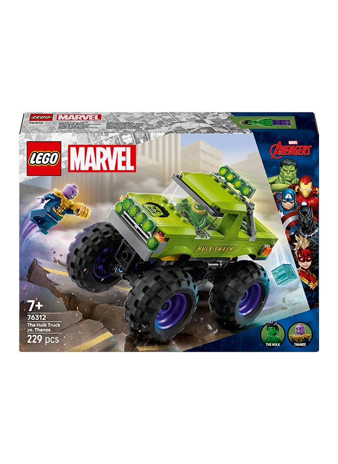LEGO LEGO Marvel The Hulk Truck vs. Thanos - Super Hero Building Toy with a Monster Truck plus 2 Minifigures & Accessories incl. an Infinity Gauntlet - Collectible Set for 7+ Year Old Boys & Girls - 76312 (229 pieces)  - Image 2