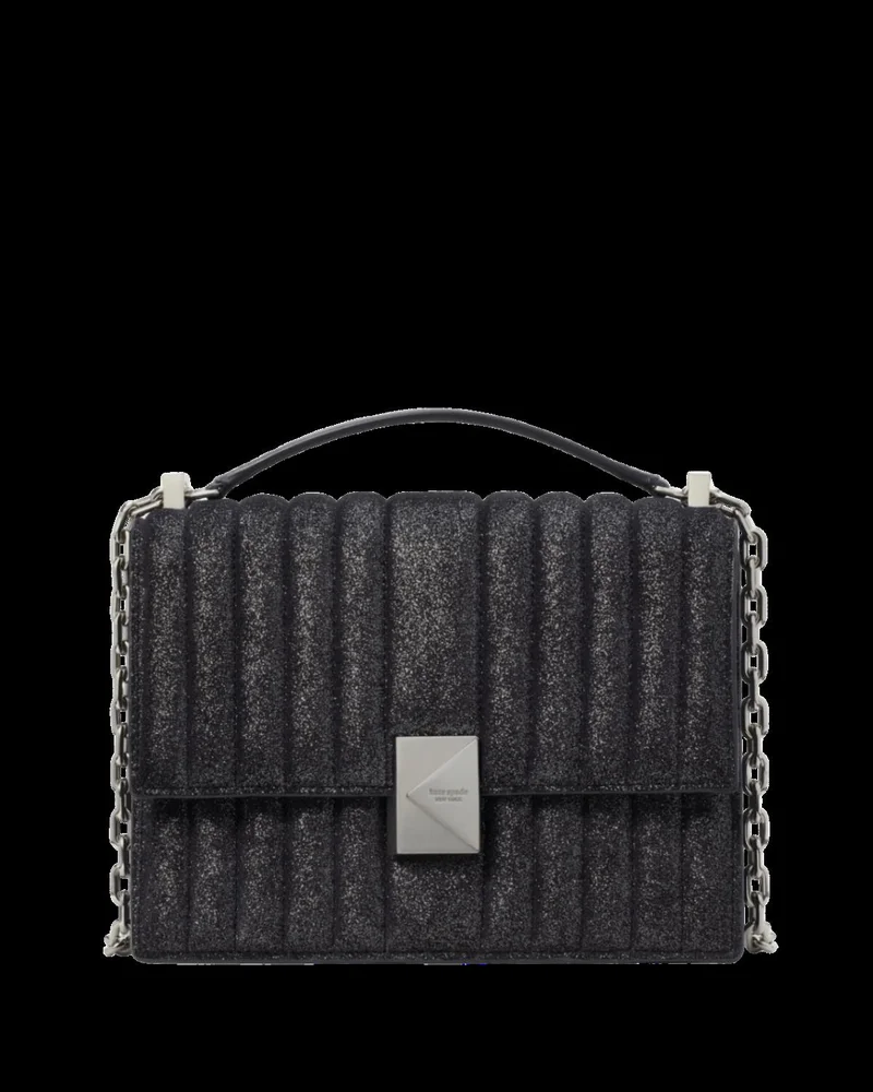Kate Spade Deco Quilted Glitter Suede Chain Shoulder Bag