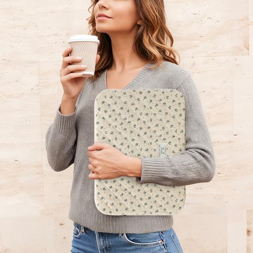BBIQI Puffy Laptop Sleeve 13 Inch Cute Quilted Laptop Protective Case Padded Floral Computer Sleeve for MacBook (A-Blue, 13 Inch) - Image 2