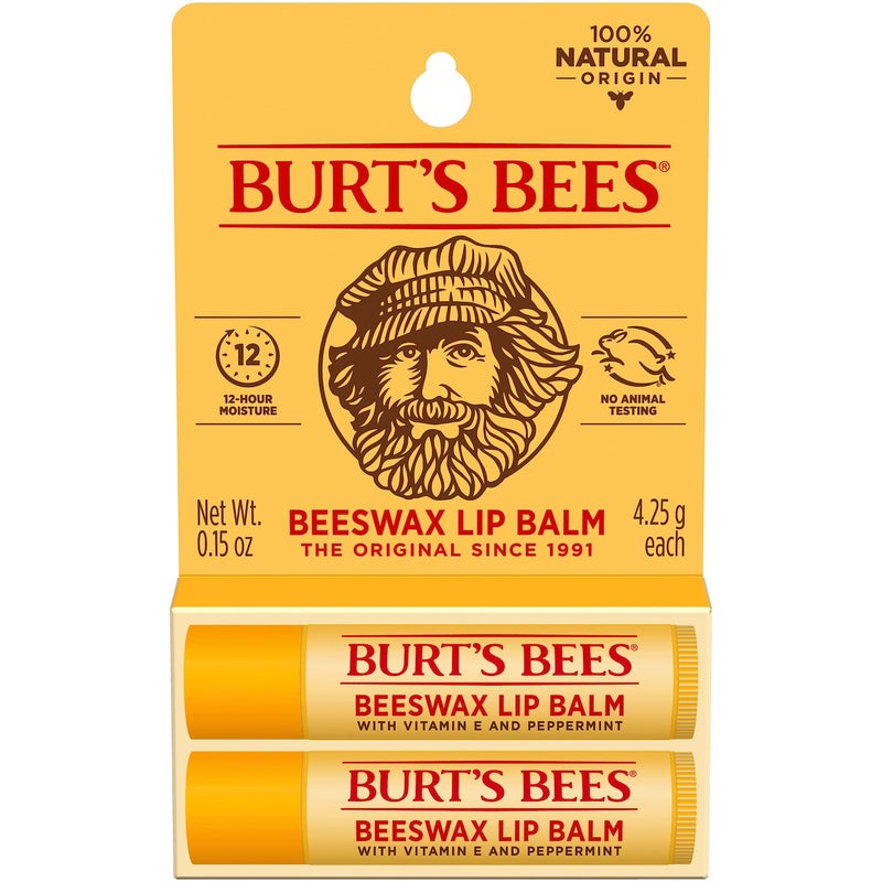 Burt's Bees Lip Balm - Original Beeswax, Lip Moisturizer With Responsibly Sourced Beeswax, Tint-Free, Natural Origin Conditioning Treatment, 2 Tubes, 0.15 oz. - Image 1