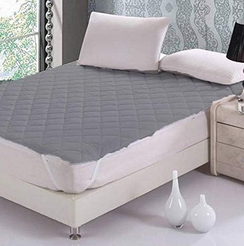 Homespun Quilted Triple Layered 100% Waterproof, Dustproof and Cooling Microfiber Infused King Size Double Bed Mattress Protector, Grey Color, 72x78 inches - Image 3
