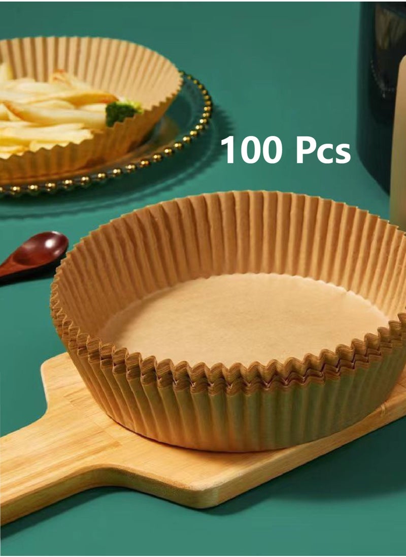 Generic Air Fryer Paper - Food-Grade Safe & Eco-Friendly, Double-Sided Waterproof & Non-Stick, Virgin Wood Pulp Material, High Heat Resistance & Tear-Proof, Oven & Microwave Safe - 100-Pieces, 16cm  - Image 1