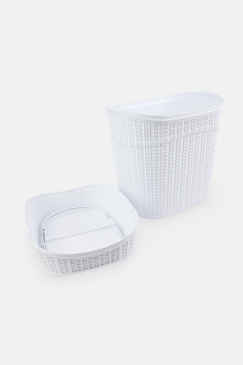 Bath Bliss Sailor Knot Swing Top Waste Bin 9,5 L, White - Image 2