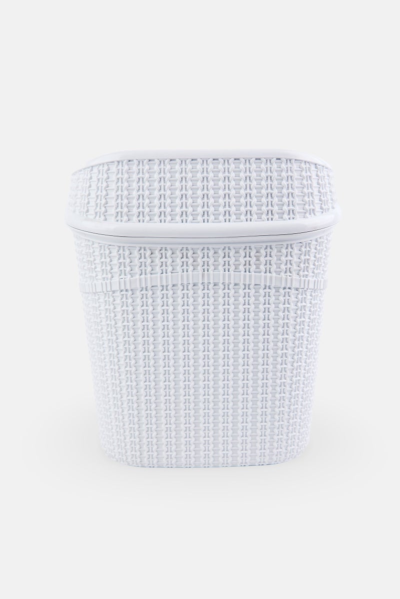 Bath Bliss Sailor Knot Swing Top Waste Bin 9,5 L, White - Image 1