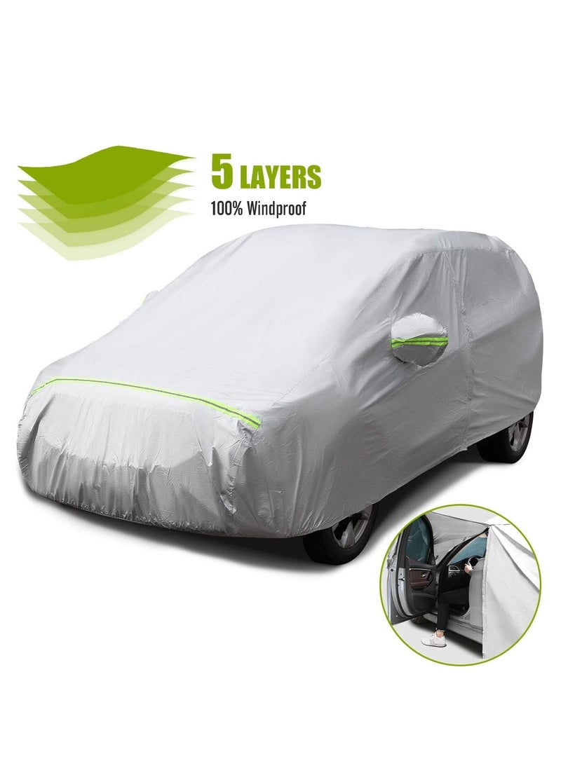ZUIHAO Universal Fit SUV Cover Fits Vehicles 188-198 Inches in Length 5-Layer Heavy Duty Material Reflective Strip Design Comprehensive Protection  - Image 3